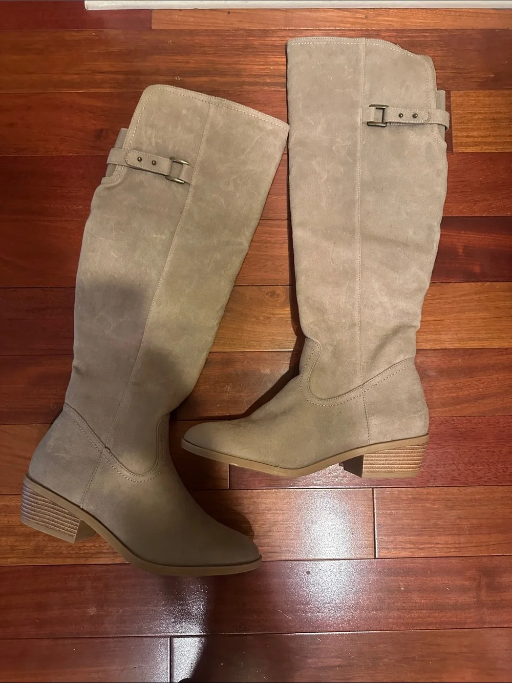 Maurices Taupe Over-the-Knee Suede Boots